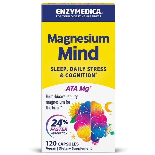 Enzymedica Magnesium Mind 120 Capsules Brain Sleep Stress Support Supplement